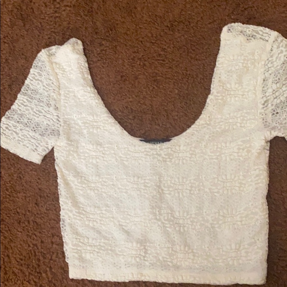 Lace white (cream) crop top size small
